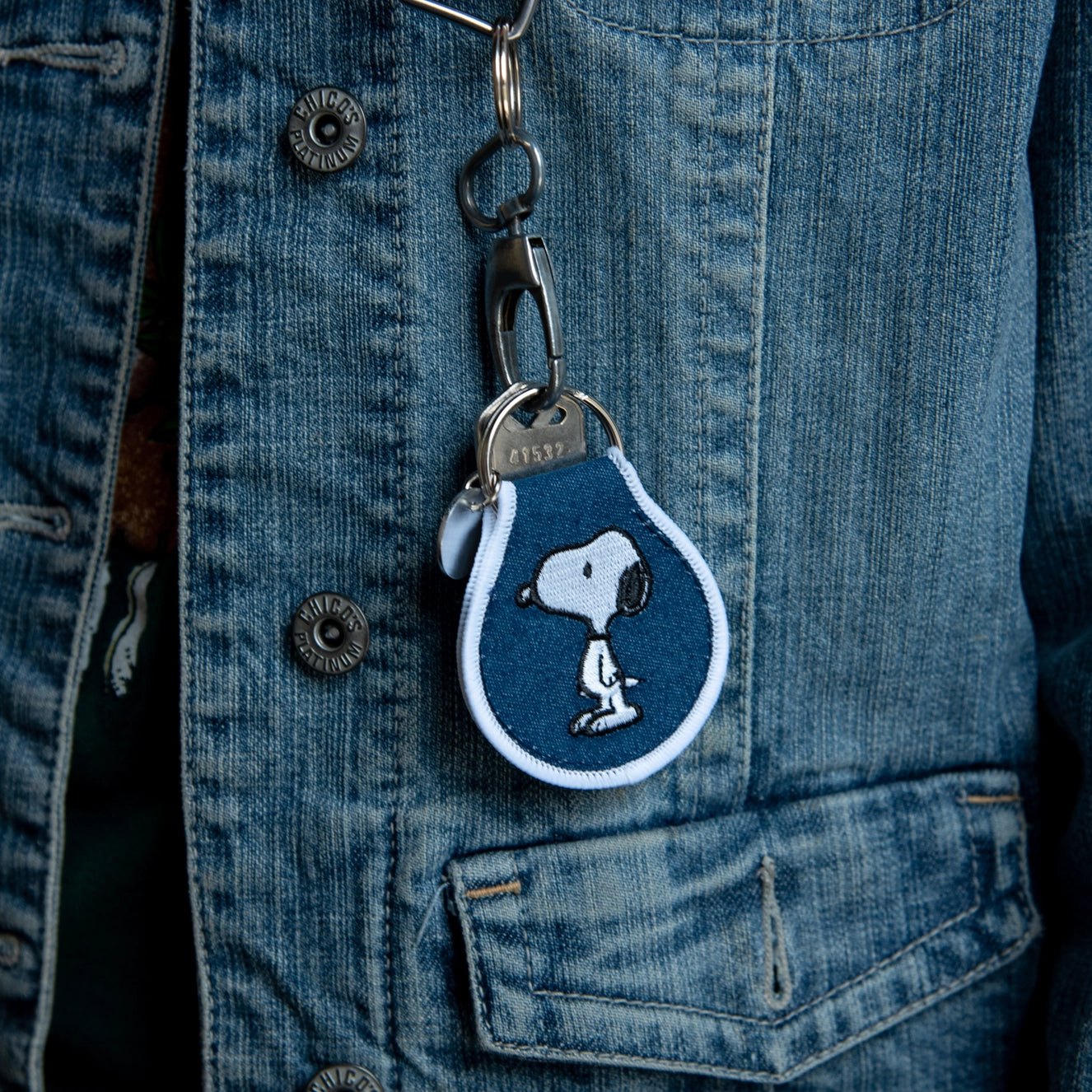 Classic Snoopy Patch Keychain